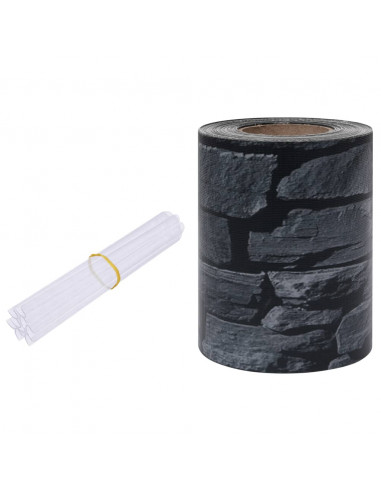 Recinzione Frangivento Giardino PVC 35x0,19 m Grigio Pietra