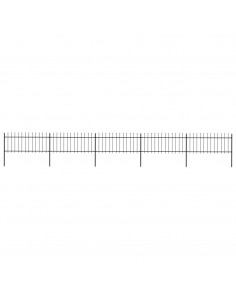 Recinzione da Giardino Punta a Lancia 8,5x0,8 m Acciaio Nera 2