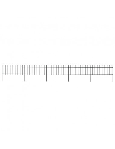 Recinzione da Giardino Punta a Lancia 8,5x0,8 m Acciaio Nera
