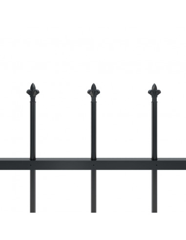 Recinzione da Giardino Punta a Lancia 8,5x0,8 m Acciaio Nera