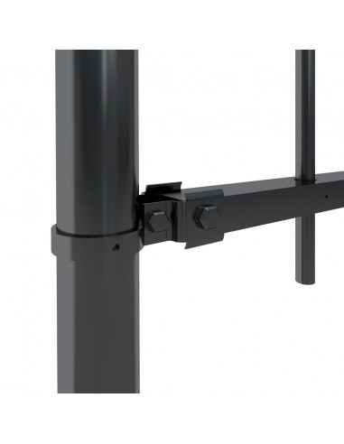 Recinzione Giardino con Punta a Lancia Acciaio 11,9x0,8 m Nera