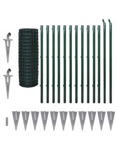 Recinzione Euro in Acciaio 25x1,2 m Verde 2