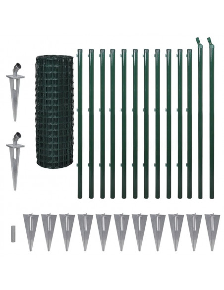 Recinzione Euro in Acciaio 25x1,2 m Verde