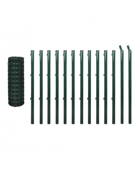 Recinzione Euro in Acciaio 25x1,5 m Verde