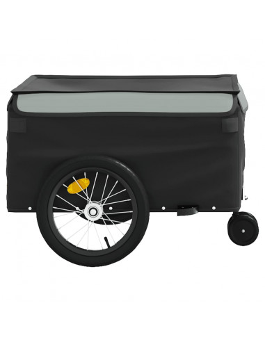Rimorchio da Bici Nero e Grigio 45 kg in Ferro
