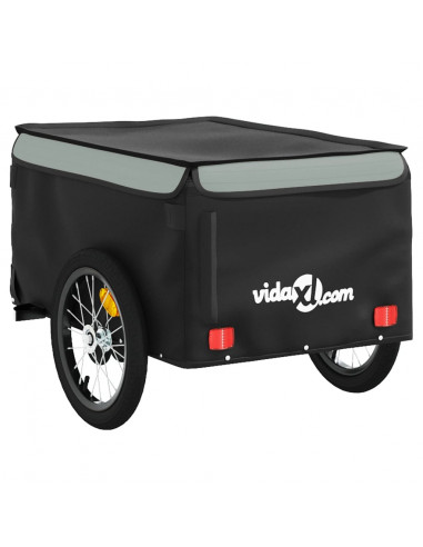 Rimorchio da Bici Nero e Grigio 45 kg in Ferro