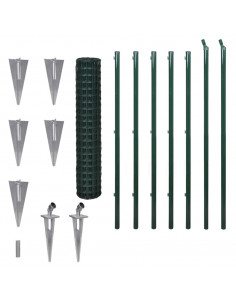 Recinzione Euro in Acciaio 10x1,7 m Verde 2