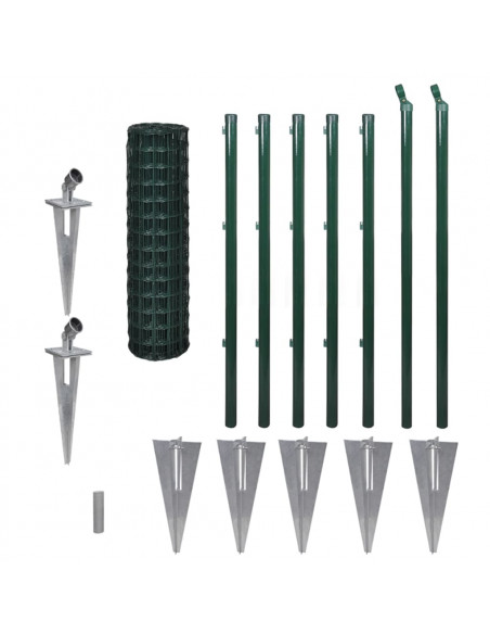 Recinzione Euro in Acciaio 10x1 m Verde