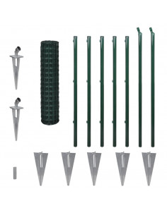 Recinzione Euro in Acciaio 10x1,2 m Verde 2