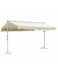 Tenda Parasole con Piedistallo 500x300 cm Crema 2