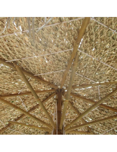 Ombrellone in Bambù 270 cm Parasole in Foglie di Banano