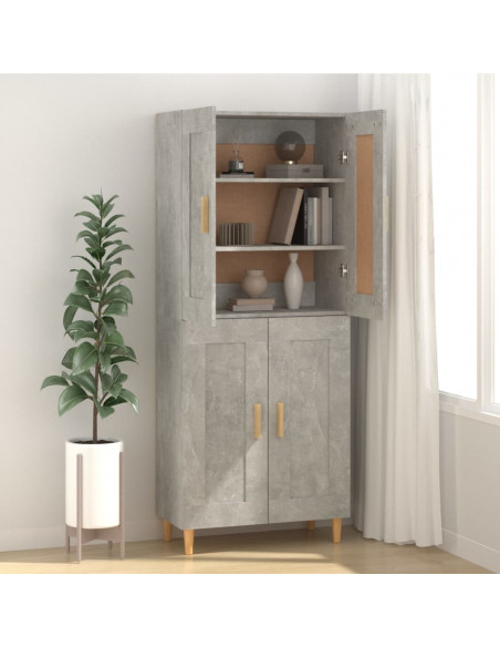 Credenza Grigio Cemento 69,5x34x90 cm in Legno Multistrato
