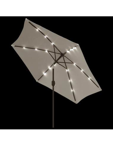 Ombrellone a sbalzo a LED 3 m Bianco Sabbia