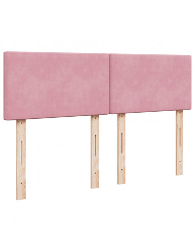 Giroletto a Molle con Materasso Rosa 140x200 cm in Velluto