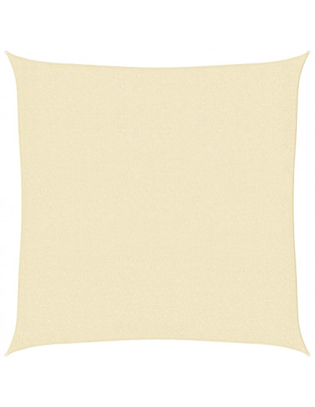 Parasole a vela HDPE Quadrato 3,6x3,6x3,6 m Crema