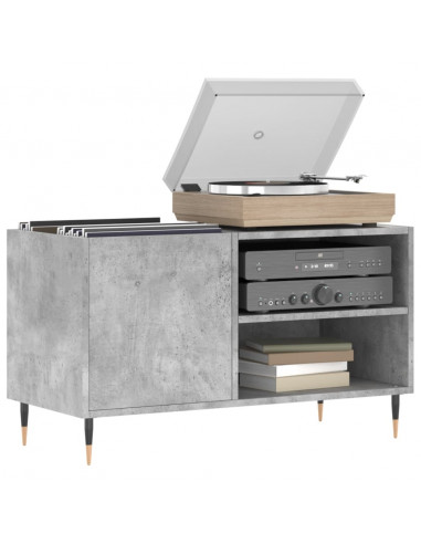 Mobile Porta Dischi Grigio Cemento 85x38x48cm Legno Multistrato