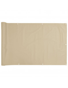Paravento da Balcone in Tessuto Oxford 75x400 cm Beige 2