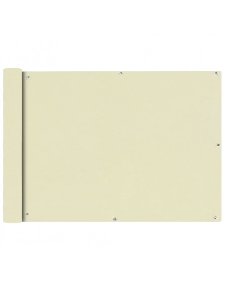Paravento da Balcone in Tessuto Oxford 75x600 cm Crema