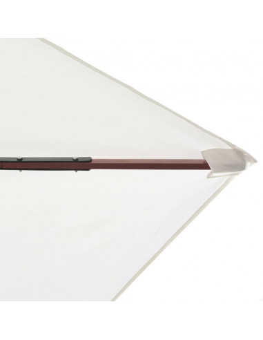 Ombrellone 200x300 cm Palo in Legno Bianco Crema