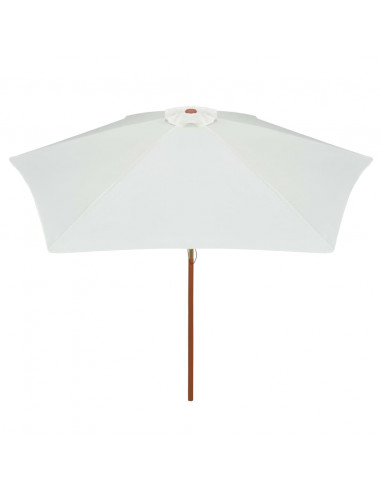 Ombrellone 270x270 cm Palo in Legno Bianco Crema