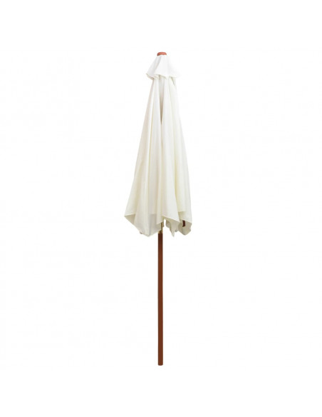 Ombrellone 270x270 cm Palo in Legno Bianco Crema