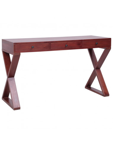 Scrivania per PC Marrone 115x47x77 cm Legno Massello di Mogano