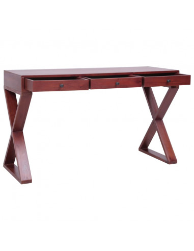 Scrivania per PC Marrone 115x47x77 cm Legno Massello di Mogano