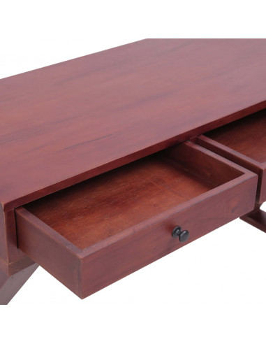 Scrivania per PC Marrone 115x47x77 cm Legno Massello di Mogano