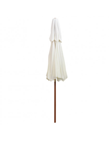 Ombrellone 2 Livelli 270x270 cm con Palo in Legno Bianco Crema