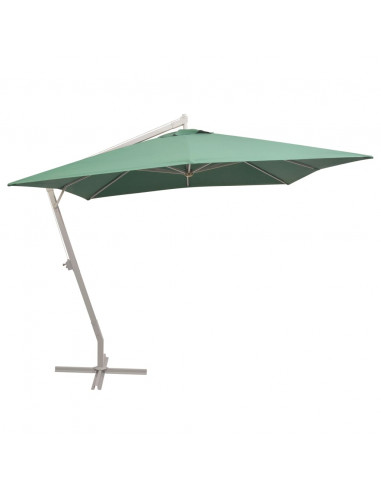 Ombrellone Pensile 300x300 cm Verde Palo in Alluminio