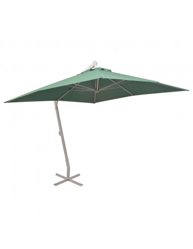 Ombrellone Pensile 300x300 cm Verde Palo in Alluminio