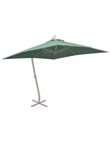 Ombrellone Pensile 300x300 cm Verde Palo in Alluminio