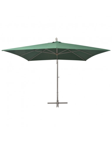 Ombrellone Pensile 300x300 cm Verde Palo in Alluminio