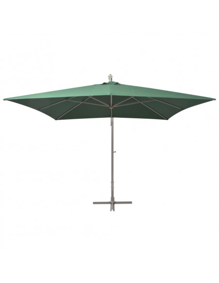 Ombrellone Pensile 300x300 cm Verde Palo in Alluminio