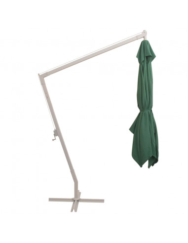 Ombrellone Pensile 300x300 cm Verde Palo in Alluminio