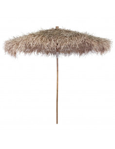 Parasole in Bambù con Copertura con Foglie di Banana 210 cm 2