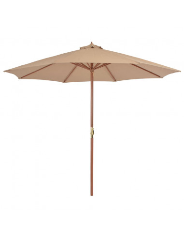 Ombrellone da Esterni con Palo in Legno 300 cm Grigio Talpa