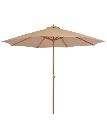Ombrellone da Esterni con Palo in Legno 300 cm Grigio Talpa