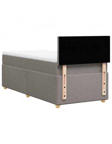 Giroletto a Molle con Materasso Tortora 90x190 cm in Tessuto