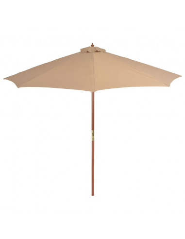 Ombrellone da Esterni con Palo in Legno 300 cm Grigio Talpa