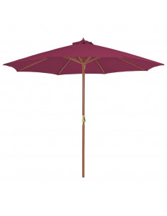Ombrellone da Esterni con Palo in Legno 300 cm Rosso Bordò 2