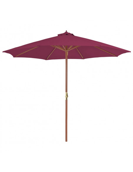 Ombrellone da Esterni con Palo in Legno 300 cm Rosso Bordò