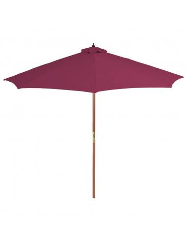 Ombrellone da Esterni con Palo in Legno 300 cm Rosso Bordò