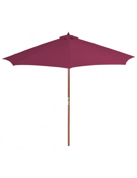 Ombrellone da Esterni con Palo in Legno 300 cm Rosso Bordò