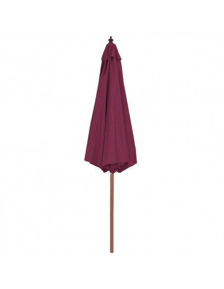Ombrellone da Esterni con Palo in Legno 300 cm Rosso Bordò