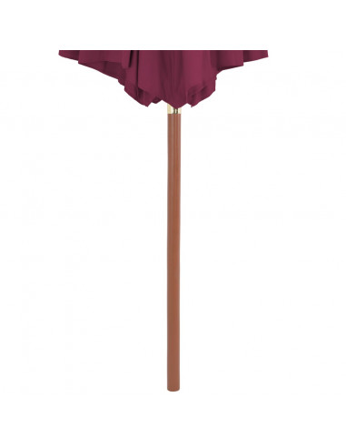 Ombrellone da Esterni con Palo in Legno 300 cm Rosso Bordò