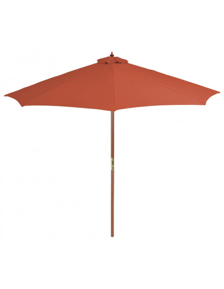 Ombrellone da Esterni con Palo in Legno 300 cm Terracotta