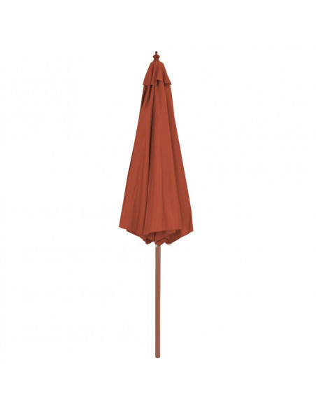 Ombrellone da Esterni con Palo in Legno 300 cm Terracotta