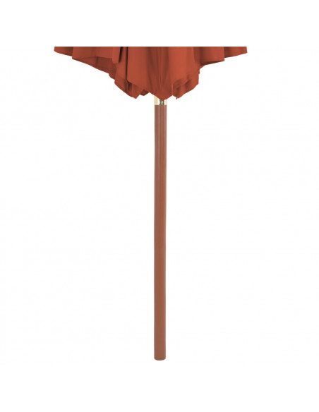Ombrellone da Esterni con Palo in Legno 300 cm Terracotta