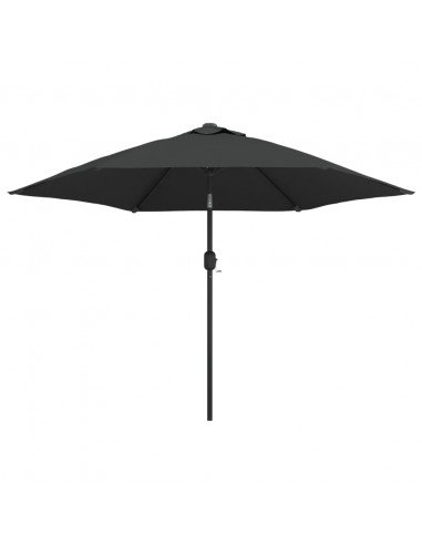 Ombrellone da Esterni con LED e Palo in Acciaio 300cm Antracite